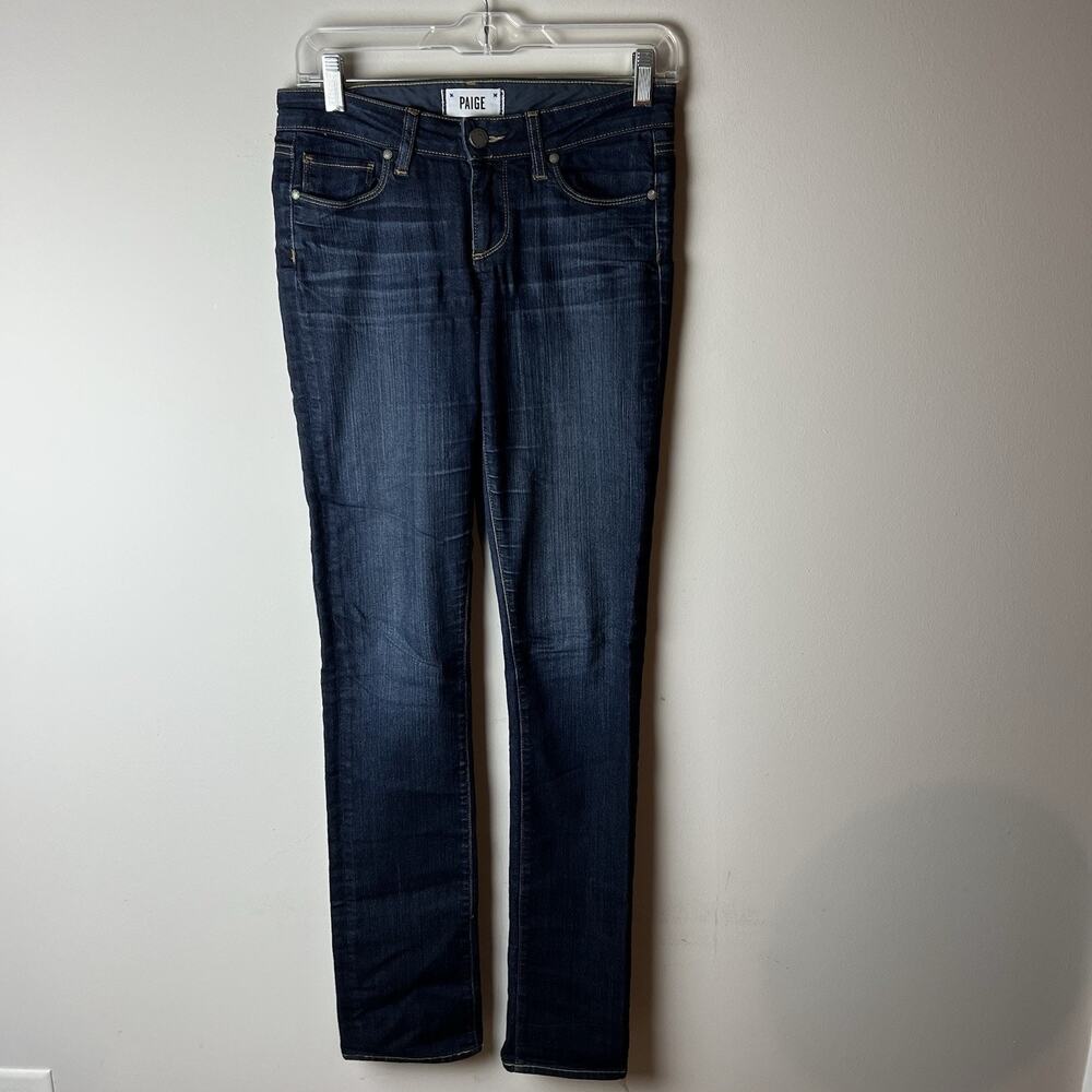 Paige Blue Dark Wash Skyline Straight Leg Denim Jeans Women's Size 26
